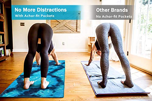 image for Ewedoos Yoga Towel with Anchor Fit Corners, 100% Microfiber Non Slip Y