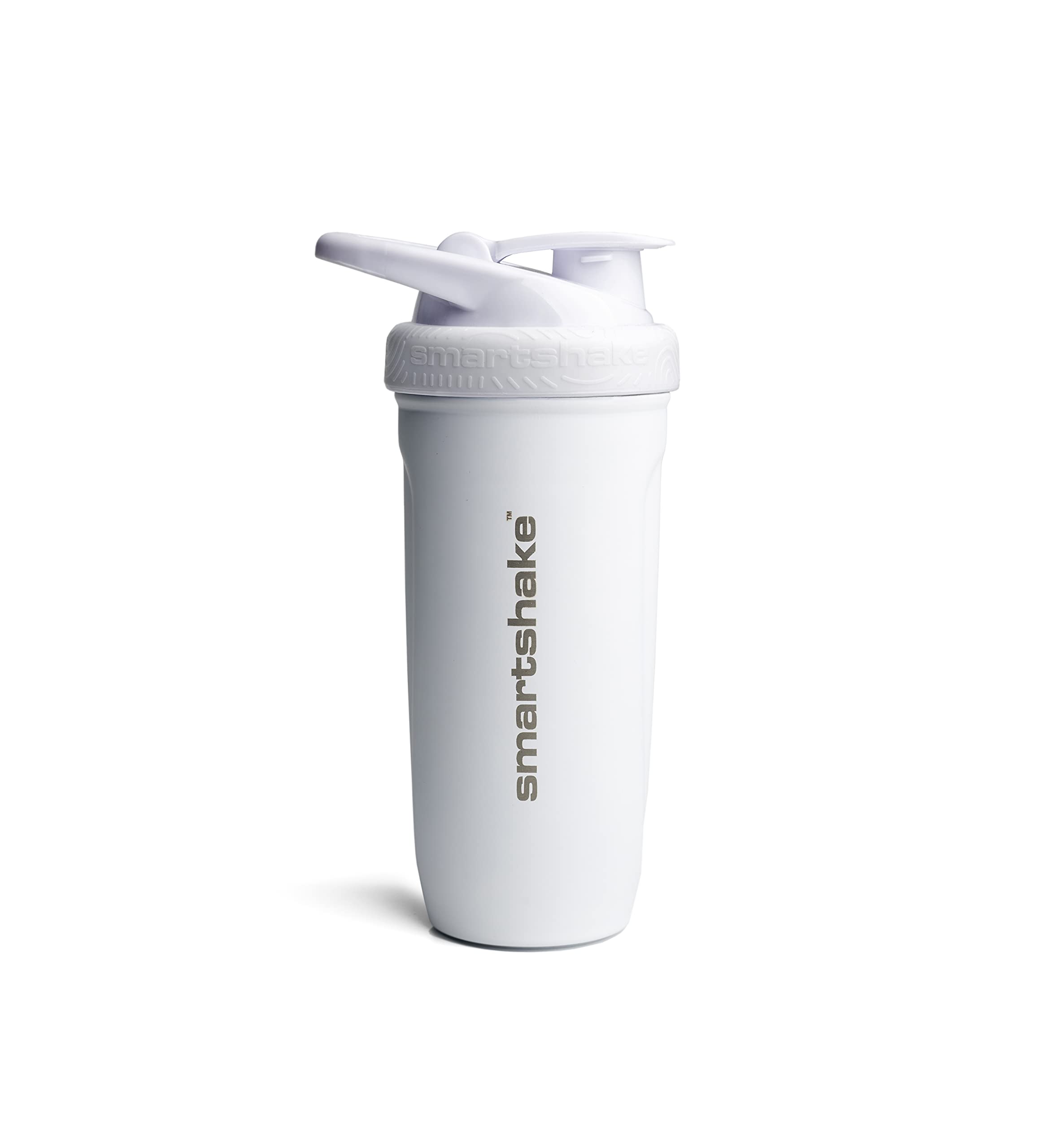 Smartshake Reforce Stainless Steel Protein Shaker Bottle - Non Insulated Unisex Gym Bottle | Metal Shaker Bottles - 900 ml | 30 oz - Leakproof Screw-On Lid - DEHP & BPA Free (White)