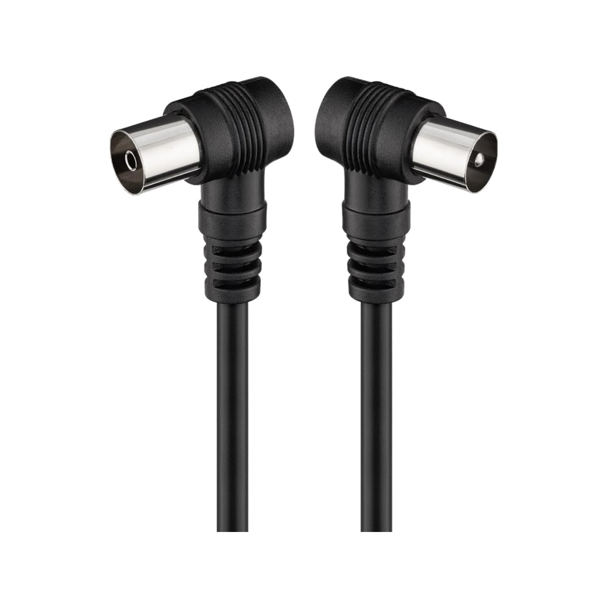 Goobay 11525 Angled Antenna Cable (<70 dB), 2X Shielded, 1.5m Length