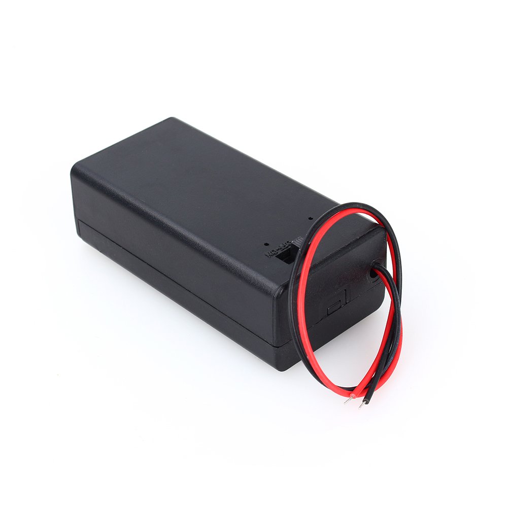 Hilitand 9V PP3 Battery Holder Case Plastic Battery Storage Box with ON/OFF Switch with Wire Lead
