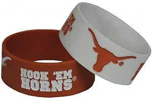 GAME DAY OUTFITTERS NCAA Texas Longhorns Wide Band Silicone Bracelet (Pack of 2), Team Color