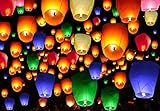 50 Pcs Assorted Color Chinese Paper Lanterns Sky Fire Fly Candle Lamp for Wish Wedding Party