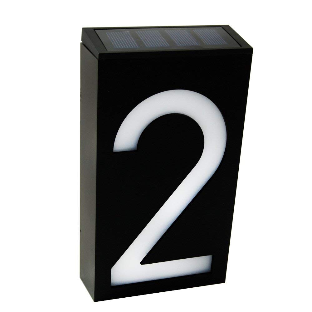 KEEDA Solar Powered Door plate Number Light, Doorplate Lamp Digital House Number Sign Plaque Light (2)
