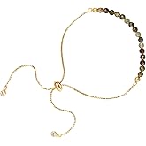 Dainty Cute Hand Made Gold Bracelets for Women Gemstone Beaded Bracelets Trendy Bracelets for Daily Birthday Wedding Gifts Bridesmaid Gifts Graduation Teacher gifts (#B3314)