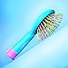 Detangling Brush with Mirror- No Tangle & Pain- Anti Static Soft Bristle- Massaging & Straightening Detangler- Rubberized Grip- Cool/Cute Colors- Wet & Dry Detangle Comb- For All Hair Types (Blue)