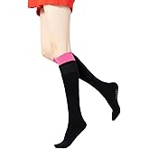 Yoga Pilates Knee High Socks with Grips for Women Non Slip Fleece Cushioned Over the Calf Socks for Barre Ballet Dance