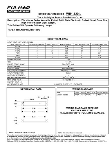 Fulham WorkHorse Adaptable Ballast, WH1-120-L