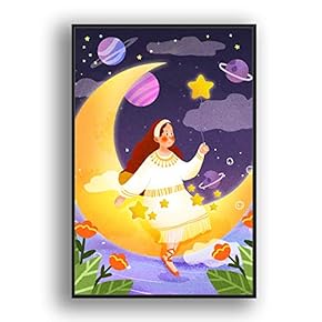 Framed Canvas Wall Art for Living Room, Bedroom Flow in The Dream Canvas Prints for Modern Home Decoration Ready to Hang - 16"x24" inches