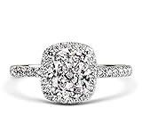 SOLID 925 SILVER TOP GRADE 2 CARAT RADIANT EMERALD CUSHION CUT SONA NSCD SIMULATED DIAMOND RING HALO DESIGN