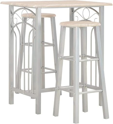 Vidaxl Holz Bar Set Bartisch 2 Barhocker Bartresen Stehtisch Tisch Tresentisch Bistrotisch Kuchentisch Esstisch Barstuhl Tresen Bar Hocker Stahl Amazon De Kuche Haushalt