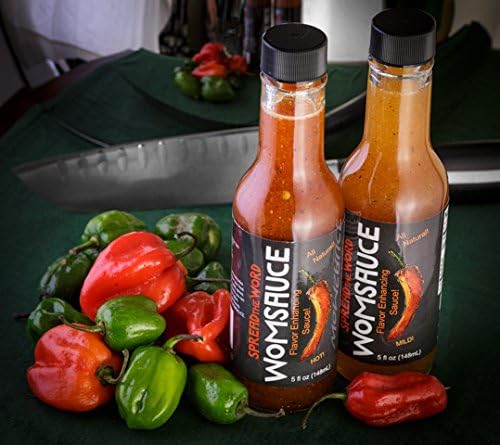 WOMSAUCE Hot Sauce &amp; Mild Flavor Enhancer (6-Pack--4Hot, 2Mild) (4Hot, 2Mild)
