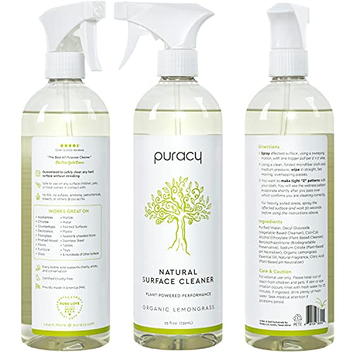 Puracy MultiSurface Cleaner, Organic Lemongrass, StreakFree Natural