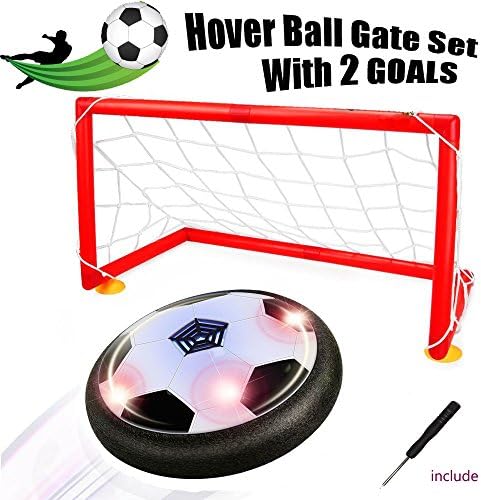 [Upgraded]Hover ball - Bdwing Kids Toys Soccer Goal Set, Size 4 Air Power Soccer with 2 Gates, Boys Girls Sport Training Football, Indoor or Outdoor Activities (Hover Ball Gate Set)