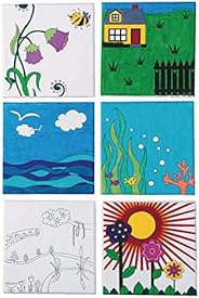 S & S Worldwide Paint-Your-Own Designer Canvas Set, 2 each of 6 designs, Pack o