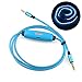 Glow-in-the-Dark Flashing 3.5mm Auxiliary Audio Cable - LED AUX Cable with Microphone for Headphones, iPhone, Speakers, Computer, Car Stereos and More (Blue)