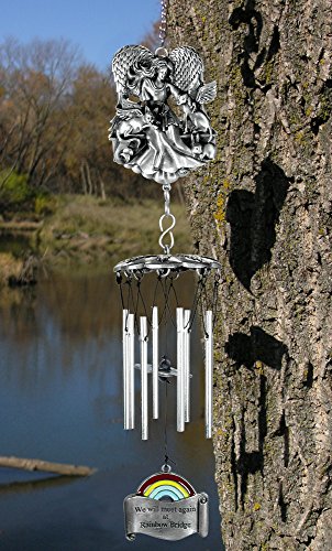 Rainbow Bridge Pet Remembrance Wind Chimes - Metal - 15" Long