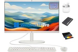 HP All-in-One Desktop Computer 2024 Newest, 21.5" 1080P FHD Display, Dual-Core Intel Celeron Processor, 8GB RAM, 256GB SSD, Privacy Webcam, Wi-Fi 5, Win 11 Pro, Mouse and Keyboard +HubxcelAccessory
