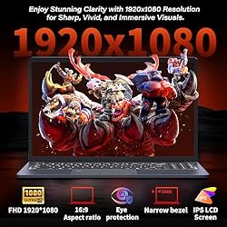 Rumtuk Ultra-Slim 15.6'' FHD Gaming Laptop, in tel