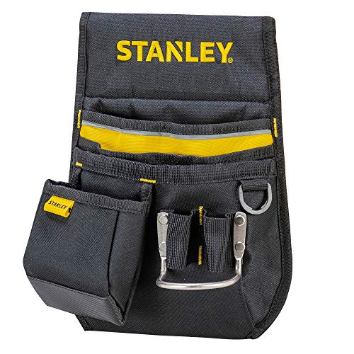 Stanley Gürteltasche / Werkzeuggürtel (33.2x23.5x7.5cm, 600 Denier Nylon, mit 2 Nageltaschen, 1 Hammerhalter und 1 Bandmaßtasche, leicht zugängliche Fächer) 1-96-181