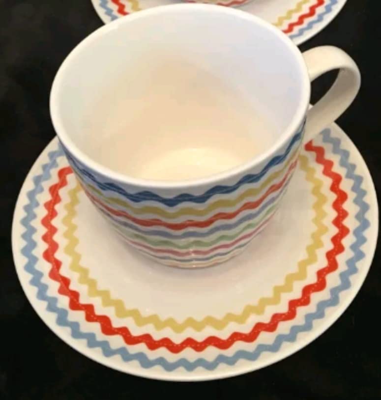 Cath Kidston RIC Rachel Blossom Zig Zag Cup and Saucer