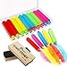 Heqishun 10 Pcs Colored Chalk Holder Clip with Storage Case and 2 Pack Blackboard Erasers for Teachers, Kids