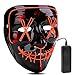 atimier Halloween Mask LED Light up Mask for Festival Cosplay Halloween Costume(Orange Light)