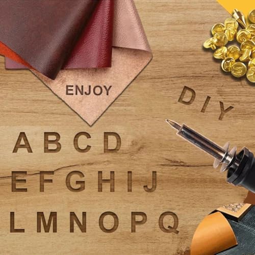 Afantti Wood Pyrography Kit, Pyrography Pen Leather Burning Tool | 26 Letters | Adjustable Temperature | for Engraving