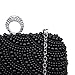 Chichitop Womens Luxury Special Crystals Beaded Pearl Evening Clutch Bag,Black