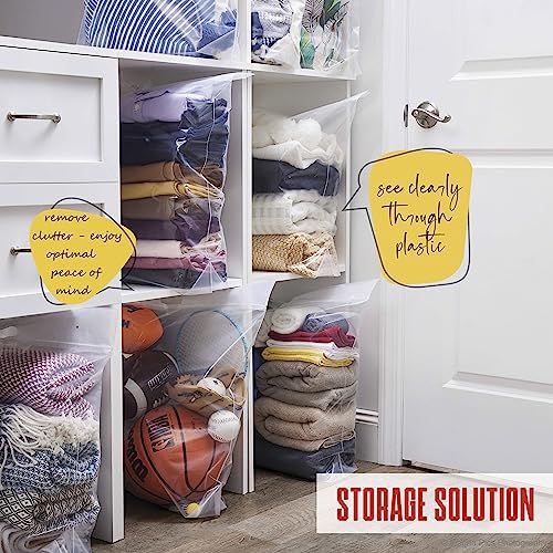 99 BAGS XLarge Plastic Bags With Zipper Top, 5 GALLON Size 18" x 24