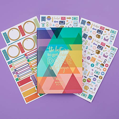 Erin Condren Designer Petite Planner with Extra Functional and Decorative Sticker Packs - Budget Book Edition 2 Bundle to Track Spending and Monthly Bills