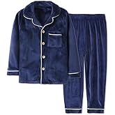 BANGSAUR Kids' Clothing Set, Coral Fleece Clothing, Button Down Winter Warm Long Sleeve Clothing, Boys Girls 3-12 Years