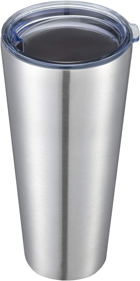 COMOOO 30oz Tumbler Stainless Steel Tumbler with Lid, Double Wall Insulated Coffee Travel Mug for Home, Office, School & Travel, Great Coffee Cup for Keeping Beverage Cold and Hot (Silver,1 Pack)