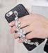 Omio for iPhone Xs Glitter Diamond Case with Finger Loop Strap Hand Chain Holder Bracelet Shiny Flower Luxury Cover Bling Crystal Sparkle Rhinestone Protective Floral