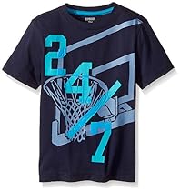 Gymboree Big Boys' Easy Summer Screen Tee, Hoops Dark Marine, M