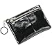 Itslife Triple Zipper Leather Mini Coin Purse Card Holder with Key Chain(Black)