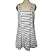 Tenworld Women Striped Beach Slip Dress Loose Party Casual Sundress Mini Dress (S = US 4),Blue,Small