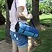 yodo Compact Water-Resistant Picnic Blanket Tote for Outdoor Camping Stadium Sporting Events with Shoulder Strap and Soft Fleece (59 X 53 inches),Spring Summer Blue Stripe