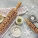 Christmas Wooden Rolling Pins Engraved Embossed Deep Printing, Elk Christmas Symbols Pattern Embossing Rolling Pin, Kitchen Baking Tool for Embossed Cookies Waffles Pastry Dough Pies (Rolling Pin)
