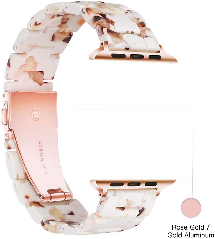Light Compatible with Apple Watch Strap 41mm 40mm 38mm-Fashion Resin Apple Watch Series 9 Serie 8 Strap,Apple Watch Straps Women Men,Compatible with Apple Watch Serie 9 8 7 SE 6 5 4 3 2 1(41/40/38mm) - Image 4