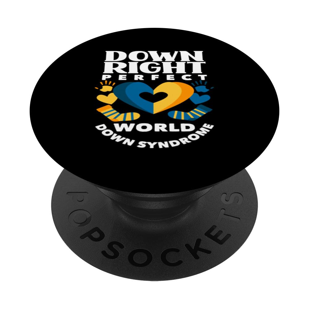 Down Right Perfect Heart Hands Down Syndrome Awareness PopSockets Swappable PopGrip