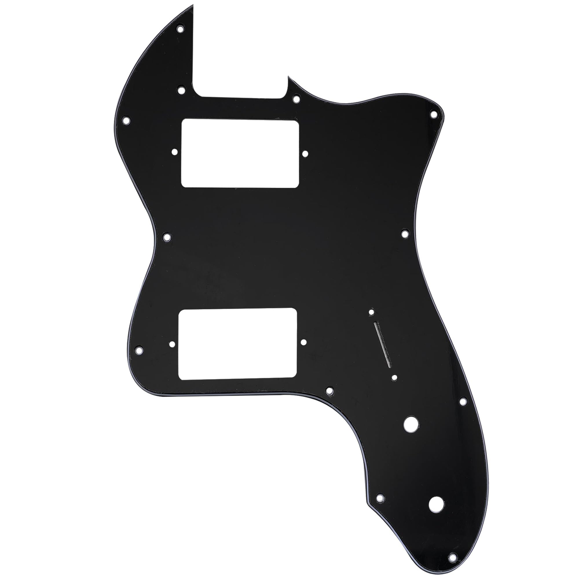 Musiclily Pro 12 Holes Covered HH Guitar Pickguard For USA/Mexico Fender 72 Tele Thinline Style Electric Guitar, 3ply Black