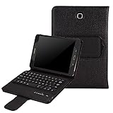 BMOUO Samsung Galaxy Tab A 8.0 Case with Keyboard - Ultra Slim Detachable Bluetooth Keyboard Portfolio Leather Case Cover for Samsung Tab A 8.0