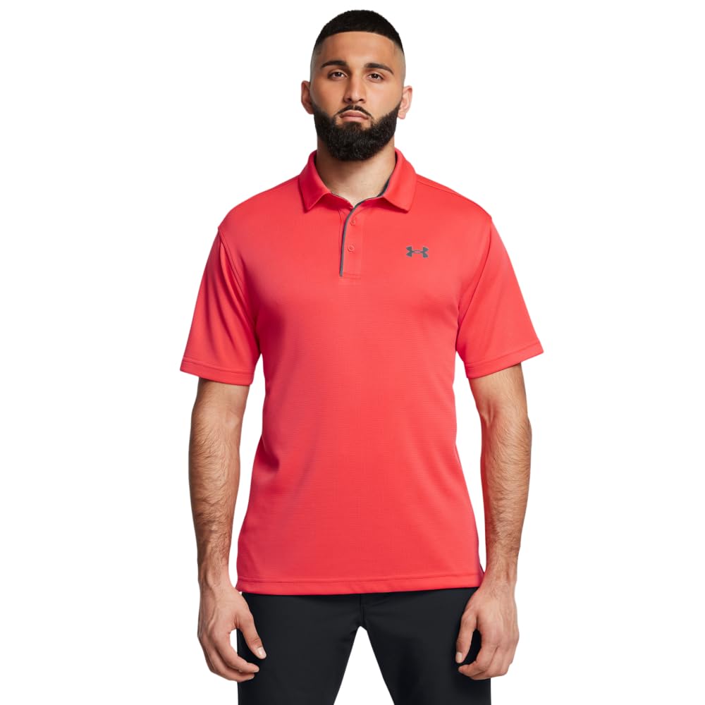 Under Armour Men's Tech Golf Polo, (713) Racer Red / / Pitch Gray, Small Tall Image