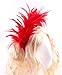 FELIZHOUSE 1920s Fascinator with Feathers Christmas Headband for Women Wedding Tea Party Headwea(Red)