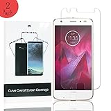 [2-Pack] Motorola MOTO Z2 Force Tempered Glass Screen Protector,XKAUDIE 9H Slim, Anti-Fingerprint, Oil Stain, Scratch, Coating Bubble Free Easy Install, HD Clear Screen Protector for MOTO Z2 Force