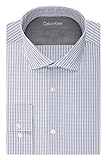 Calvin Klein Men's Stretch Xtreme Slim Fit Check Spread Collar Dress Shirt, Multi/Blue, 16