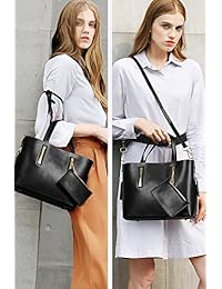 S-ZONE - Monederos y bolsos para Mujeres Bolso de hombro bolso bandolera de piel con portafolios