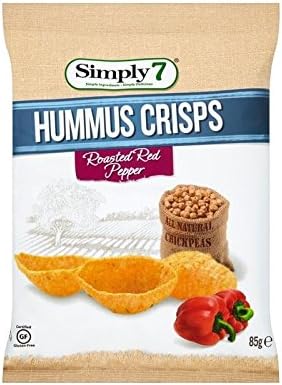 Simply7 Hummus Chips Roasted Red Pepper 85g - Pack of 2