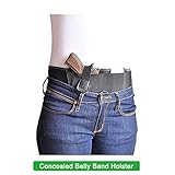Belly Band Holster for Concealed Carry | Neoprene | Black | Fits Gun Smith and Wesson Bodyguard, Glock 19, 17, 42, 43, P238, Ruger LCP, and Similar Sized Guns | for Men and Women (right)