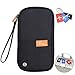 Travel Wallet Family Passport Holder RFID Credit Card Ticket Document Organizer Bag with 3pcs luggage Tags (Black)